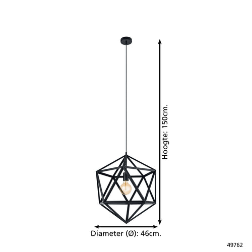 EGLO hanglamp Embleton - e27 - ø 46 cm - zwart - vtwonen shop