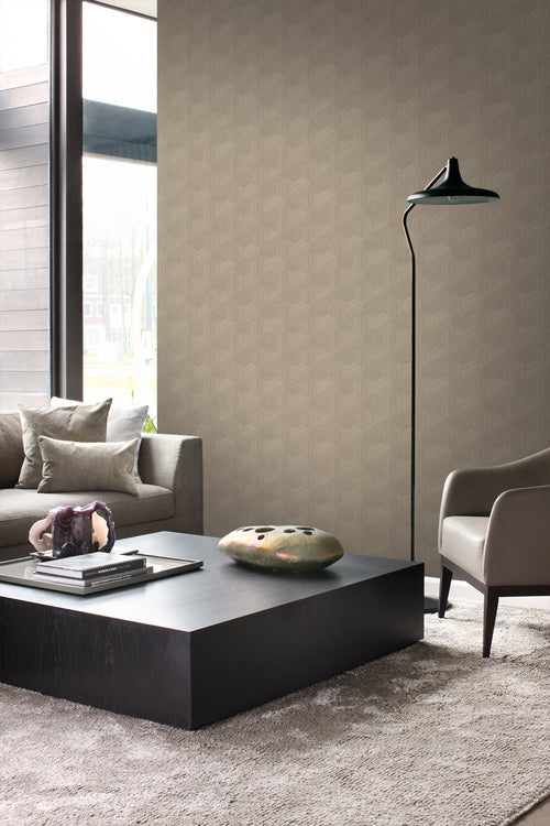 Origin Wallcoverings behang grafisch 3D motief beige - 50 x 900 cm - 347994 - vtwonen shop