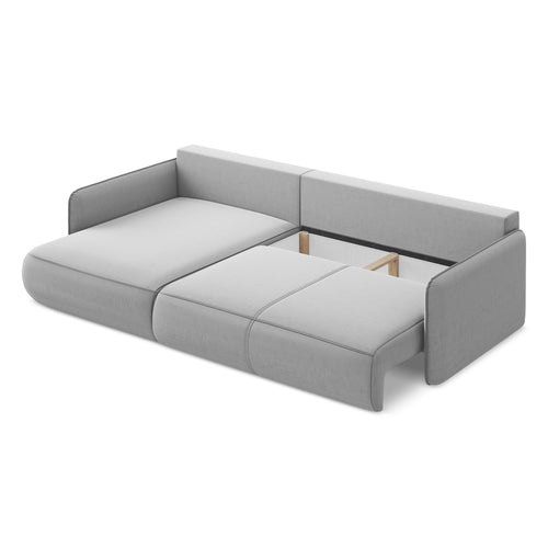 LaMiaSofa hoekbank links Palermo - velours - grijs - 240x148x86
