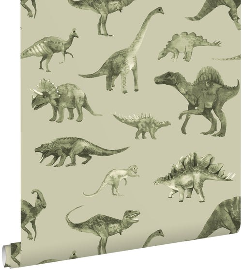 ESTAhome behang dinosaurussen groen - 50 x 900 cm - 131206