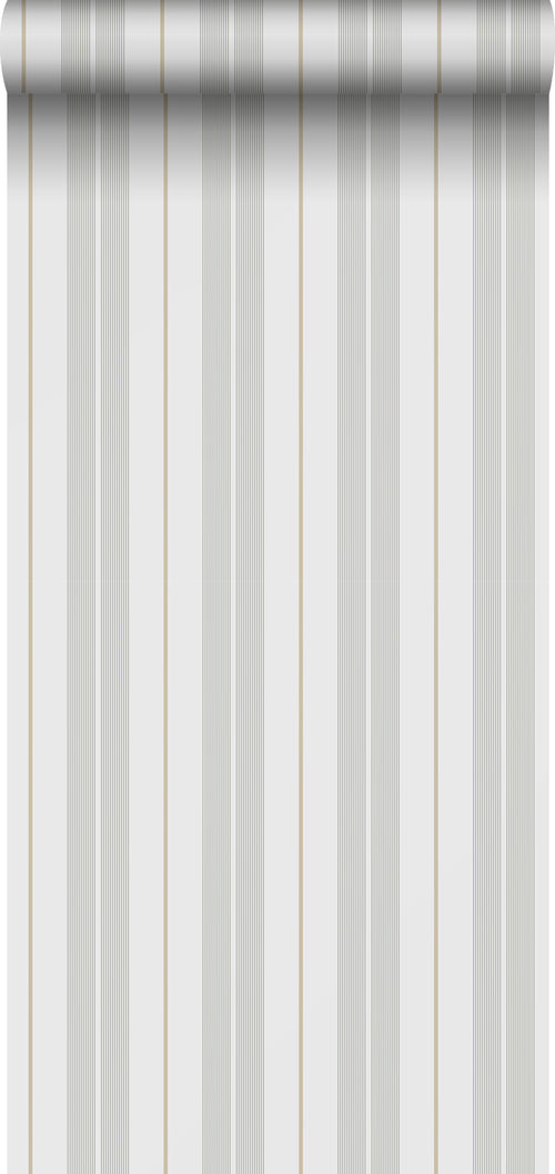 Sanders & Sanders behang strepen groen en grijs - 53 cm x 10.05 m - 640694