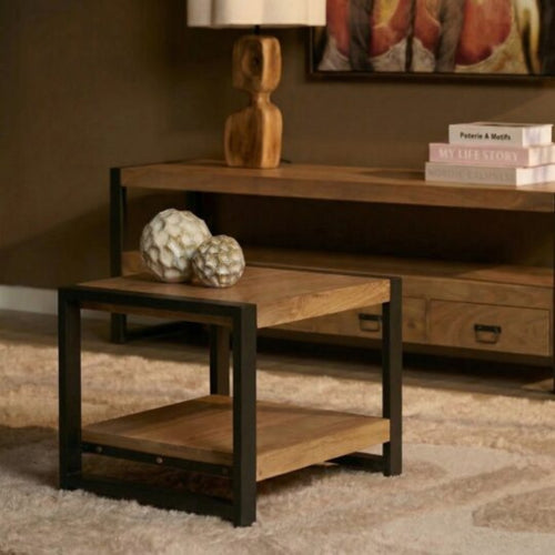 Starfurn Bijzettafel Britt - Rond Naturel Hout - Ø60x45cm