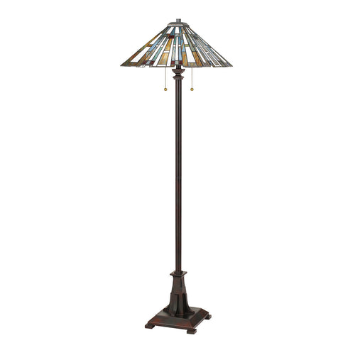 Elstead Quoizel Maybeck Tiffany Vloerlamp Valiant Brons