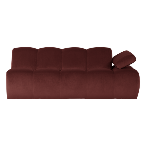 WOOOD 2-zits bank arm rechts Mojo - Velvet - Kastanjebruin - 74x204x97
