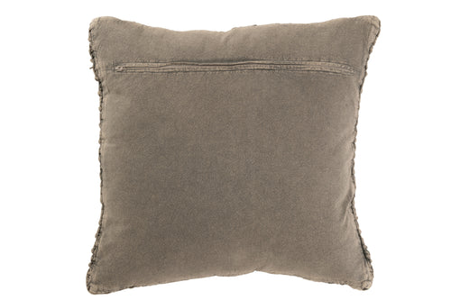 J-Line kussen Gebreid + Vlecht - katoen - gewassen grijs - vtwonen shop