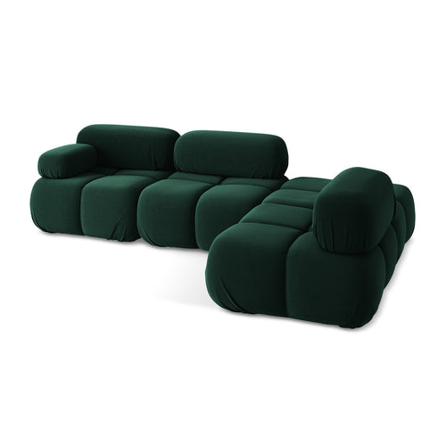 LaMiaSofa hoekbank rechts Sanremo - velours - flessengroen - 285x190x70
