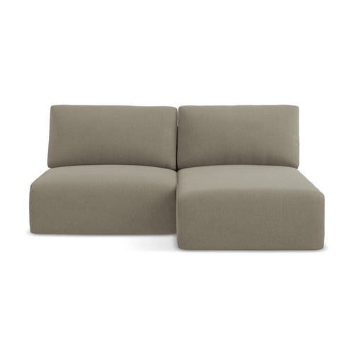 LaMiaSofa hoekbank rechts Ostia - textuurstof - donkerbeige - 210x149x79