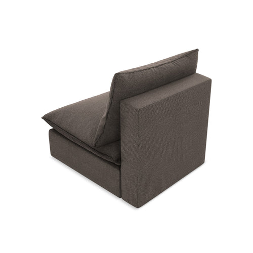 LaMiaSofa Bankmodule midden Ravenna - bouclé - chocolade - 75x90x77