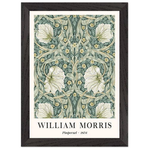 Artfulprints Poster met Lijst William Morris - Pimpernel 1876   - A4 21x29.7 cm - Groen
