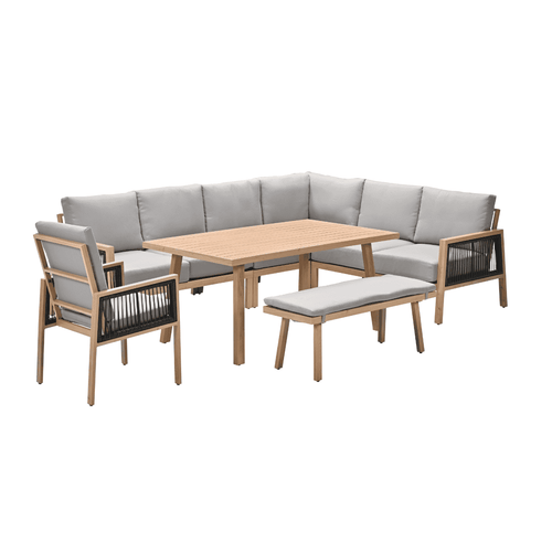 Garden Impressions lounge dining set San Capri teak look - 7-delig rechts - vtwonen shop