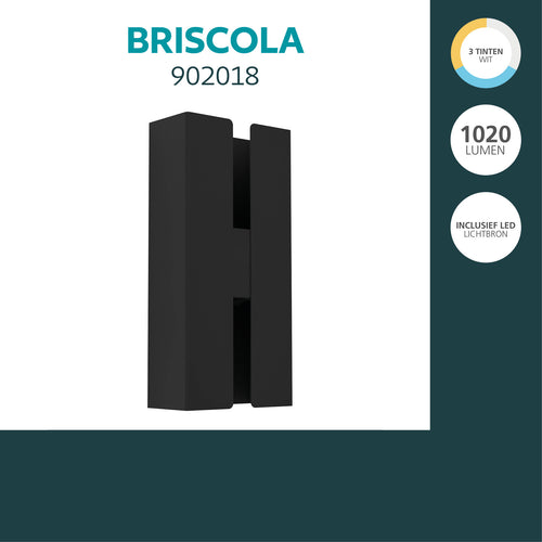 EGLO Wandlamp buiten Briscola - LED - Zwart