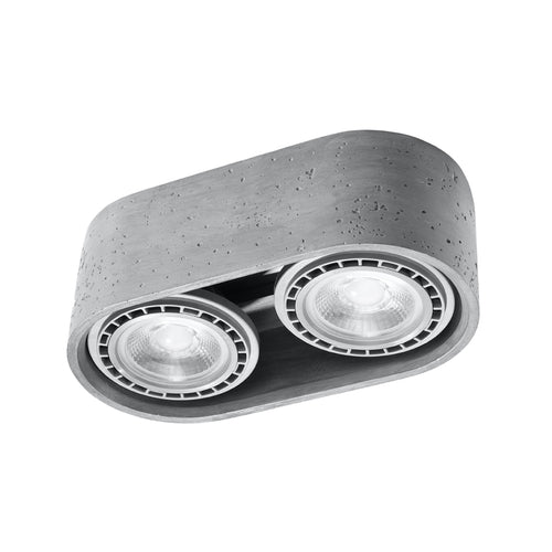 Sollux Lighting Plafondlamp BASIC 2 beton - 27x14x9cm