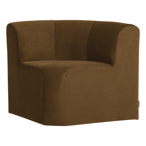 WOOOD eetbank hoek rugleuning Mojo Base - Velvet - Honinggeel - 83x80x80