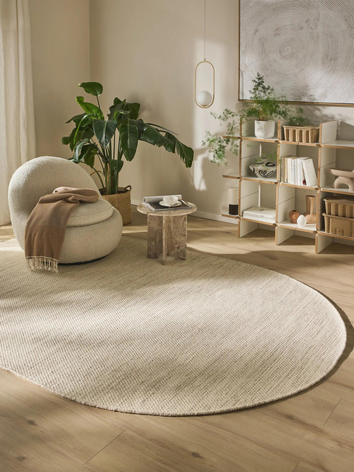 benuta wollen vloerkleed Rocco - crème - 160x230 cm
