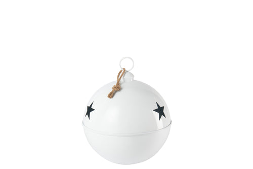 J-Line kerstbal Helder Bal - ijzer - wit - large
