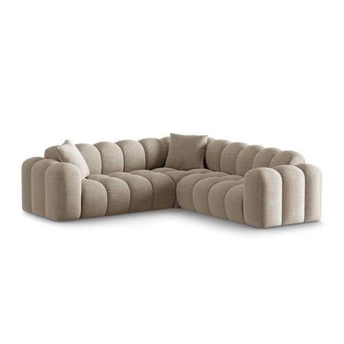 Cosmopolitan Design - Symmetrische hoekbank Treno 3-zits, chenille donkerbeige - 240x240x70cm