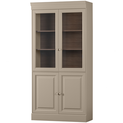 vtwonen 2-deurs vitrinekast Chow - Grenen - Dakargrau - 215x105x40 - vtwonen shop