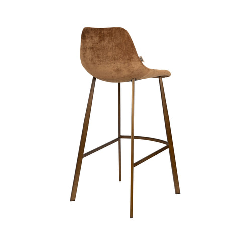 Dutchbone Franky Barkrukken rugleuning 80 cm Cognac - Set van 2