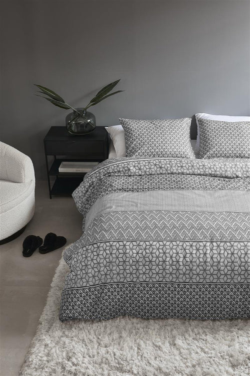 Rivièra Maison - Marley dekbedovertrek - Lits-Jumeaux XL - 260x200/220 cm - Grijs