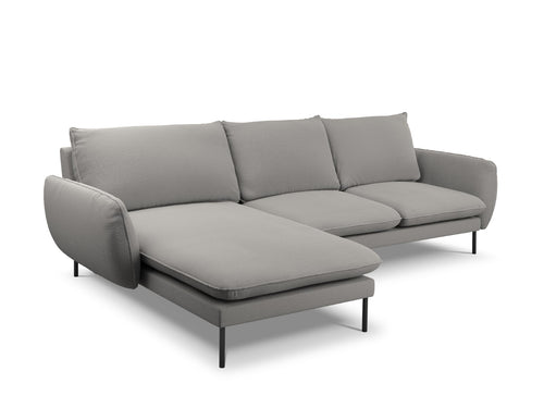 Cosmopolitan Design linker hoekbank Vienna 5-zits, boucle, grijs - 170x255x95cm