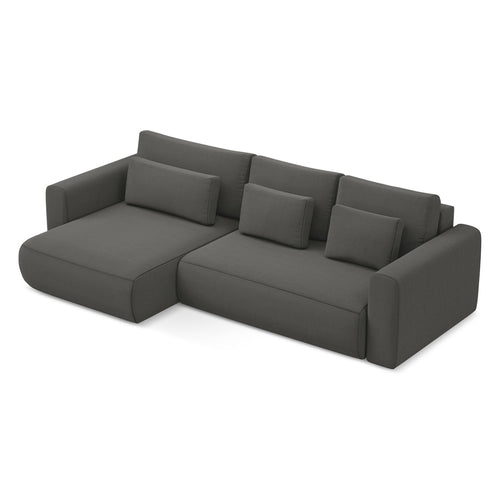 LaMiaSofa hoekbank links Perugia - velours - staal - 278x149x82