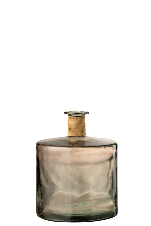 J-Line vaas Safari Breed - glas - lichtbruin - large - Ø 35 cm - vtwonen shop