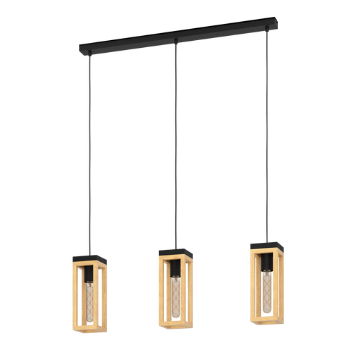 EGLO hanglamp Nafferton - e27 - 80 cm - zwart/bruin - vtwonen shop