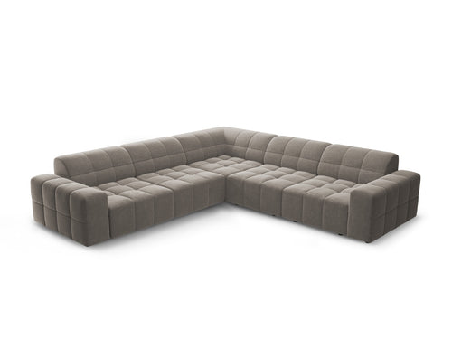 Cosmopolitan Design Symmetrische hoekbank CHICAGO 4-zits, chenille grijs - 285x285x78cm