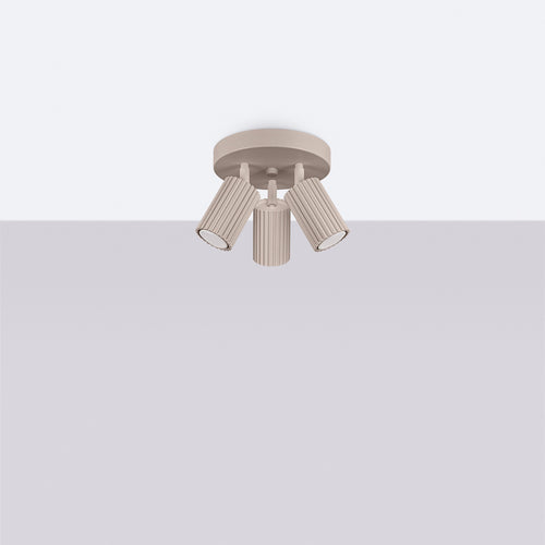 Sollux Lighting Plafondlamp KARBON 3P taupe - 19,5x19,5x18cm
