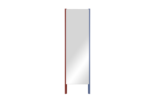 noo.ma Lun Leaning Mirror - twee-tone houten staande spiegel Auburn Red & Frosty Blue