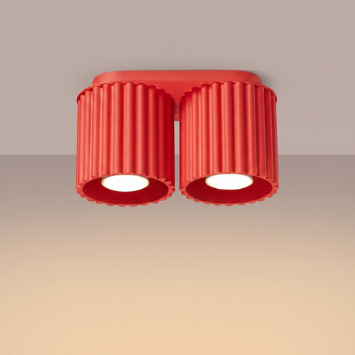 Sollux Lighting Plafondlamp AURA 2 rood GU10 - 21x10x12cm