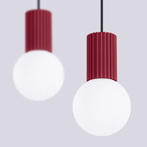 Sollux Lighting Hanglamp HALO 2L bordeaux - 33,5x6x120cm