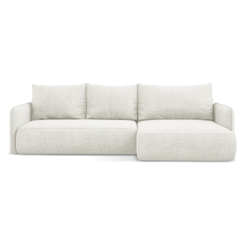 LaMiaSofa hoekbank rechts Palermo - chenille stof - wit - 240x148x86