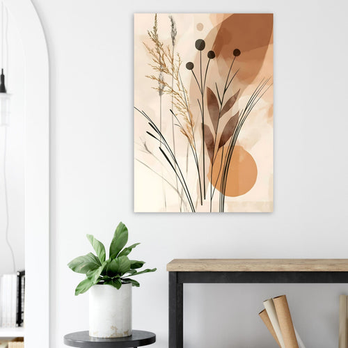 Artfulprints Poster Boho – Golden grass   - A4 21x29.7 cm - Bruin