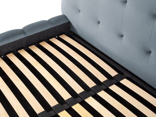 Cosmopolitan Design Opbergbed met hoofdeinde Bali 160x200cm, flueel, lichtblauw - 230x185x125cm