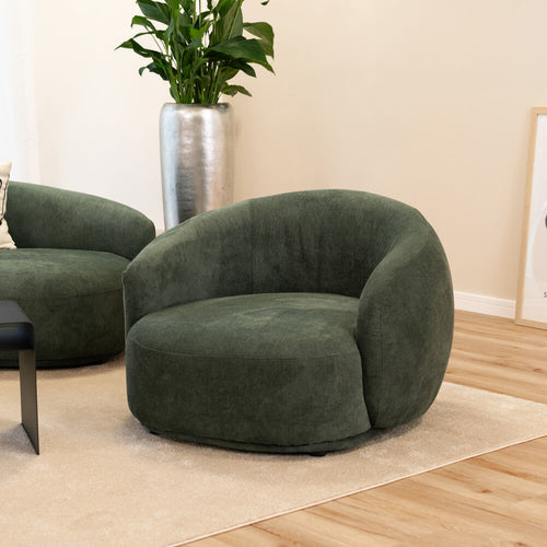 HOME DELUXE fauteuil CASARA geweven stof donkergroen - 99 x 72 x 104 cm - vtwonen shop