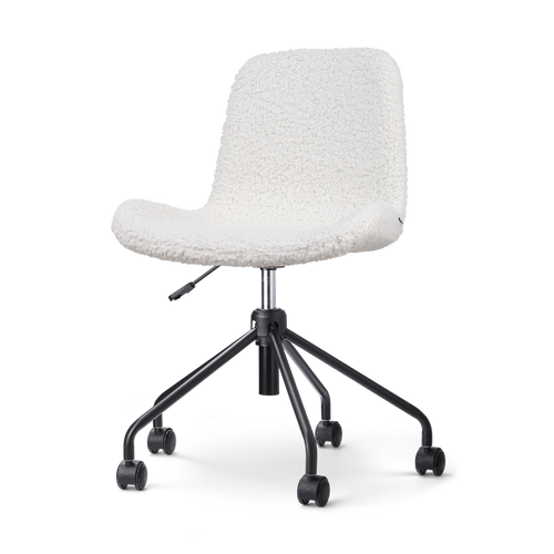 Nolon Nout-Fé Bureaustoel Teddy Gebroken Wit - Stof - Zwart Onderstel - vtwonen shop
