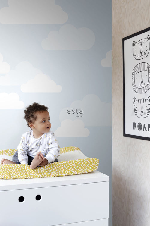 ESTAhome fotobehang wolkjes lichtblauw - 200 x 279 cm - 158842 - vtwonen shop