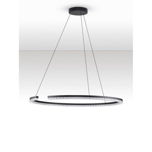 Nova Luce GREAMY Geïntegreerde LED-hanglamp voor plafond, zandkleurig zwart, Triac dimbaar, 43W, 2795lm, 3000K