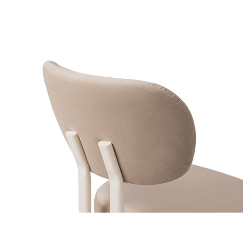 Set van 2 fluwelen stoelen Sam flueel beige amandel - 52x51x82cm