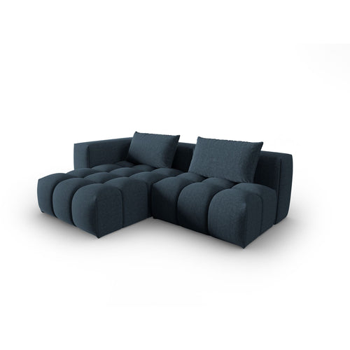 Cosmopolitan Design - Modulaire hoekbank links Verona 3-zits, structurele stof donkerblauw - 145x205x70cm