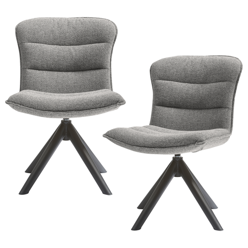 WOOOD draaibare eetkamerstoelen Nika - Polyester - Grijs - Set van 2 - vtwonen shop