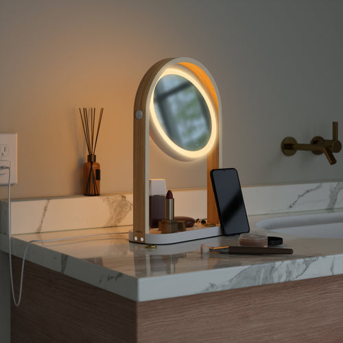 Umbra LED-spiegel voor kaptafel Belwood - 25 x 12 x 38 cm - wit/naturel
