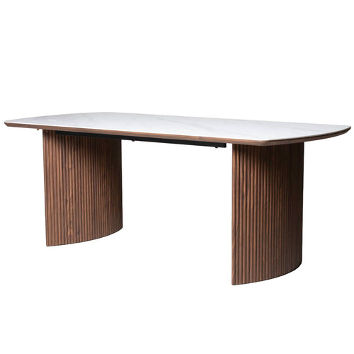 DÉJA Living Eettafel Chela - Rechthoek Walnoot Keramisch - 200x90x75cm