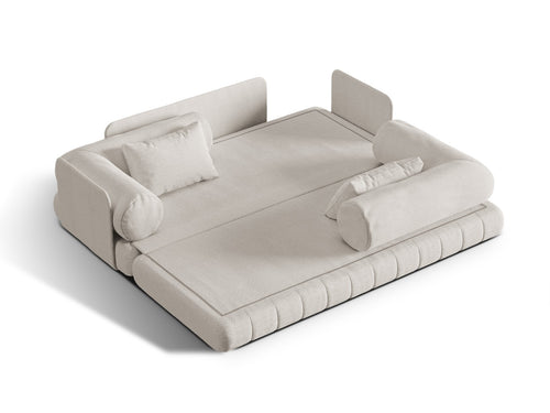 Cosmopolitan Design Converteerbare bank Kemi 3-zits, boucle lichtbeige - 95x206x70cm