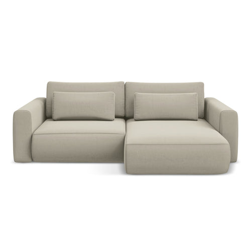 LaMiaSofa hoekbank rechts Perugia - velours - parel - 240x149x82