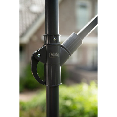 Corfu parasol - 250x250 cm - carbon black - donker grijs - vtwonen shop