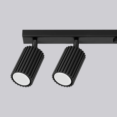 Sollux Lighting Plafondlamp KARBON 6L zwart - 117x6,5x16,5cm