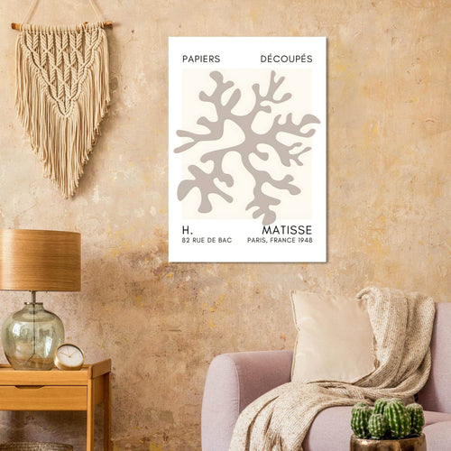Artfulprints  Matisse – Dreamy coral flower grey   poster 30x40 cm - vtwonen shop