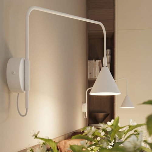 Sollux Lighting Wandlamp NOX 1 wit met schakelaar - 14x61x30cm